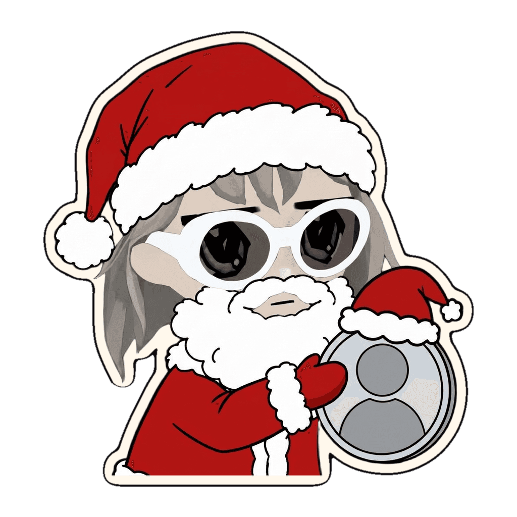 Sendta dropping a Santa hat on a PFP